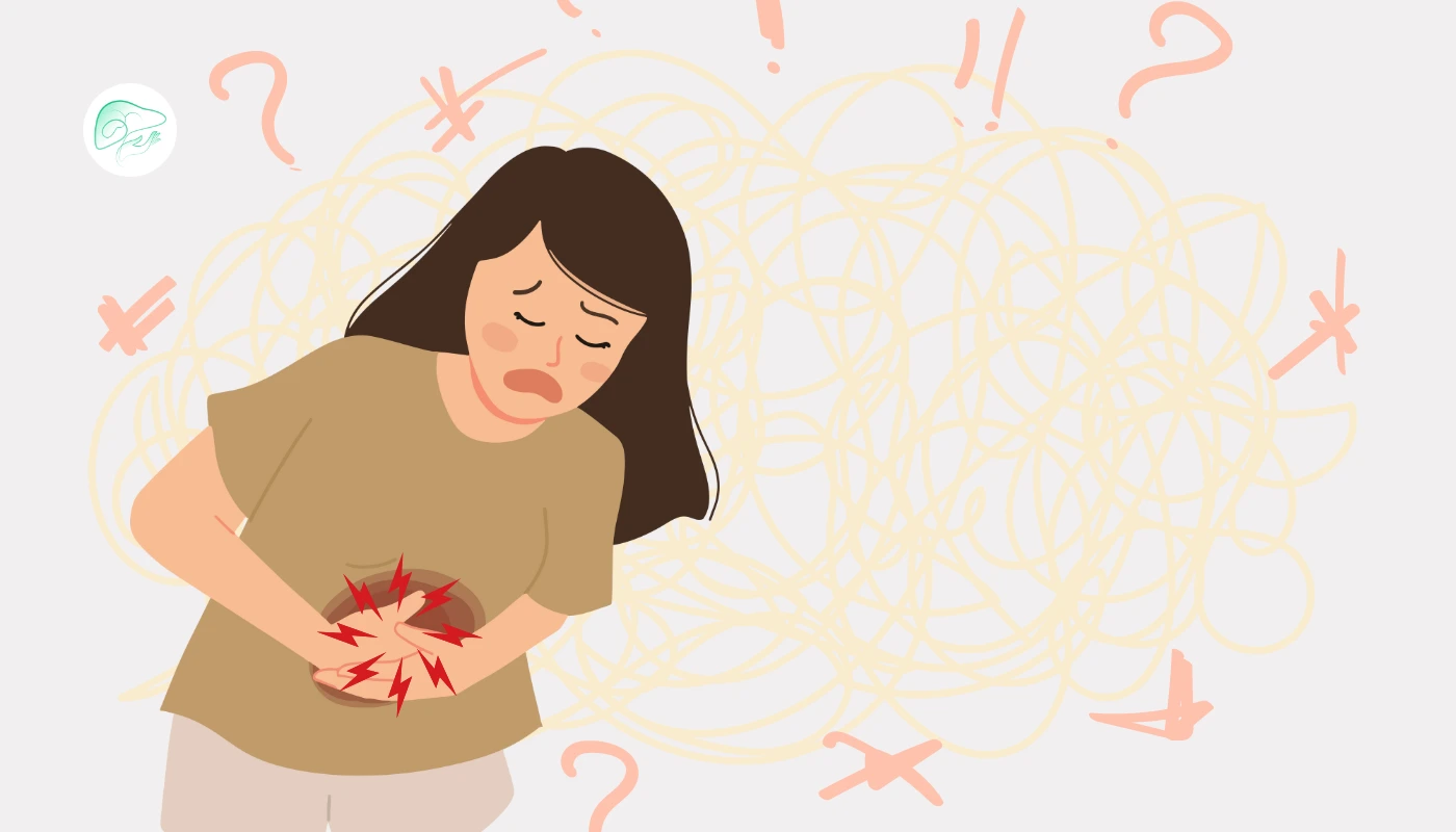 معده درد عصبی که به پشت می‌زند